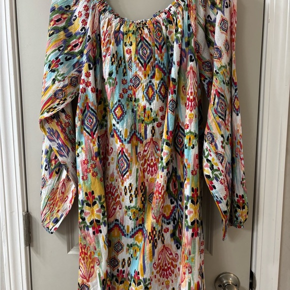 NWT En Crème Colorful Off-Shoulder Bohemian Dress - Picture 5 of 5